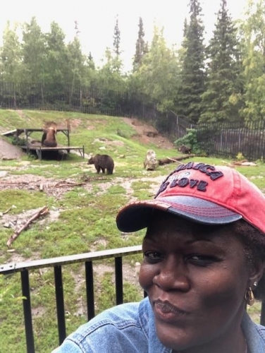 Bear in background