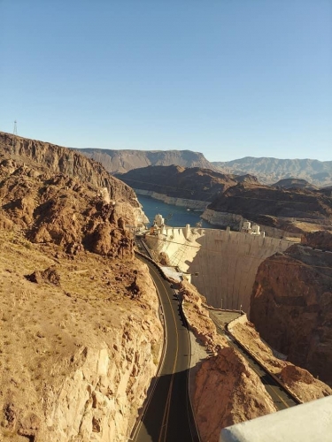 Showing the hover dam from a distance