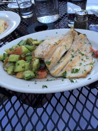 white fish with cucumebr salad Morocco