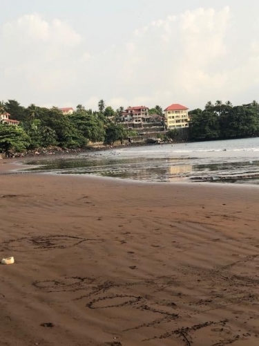 Black sand beach