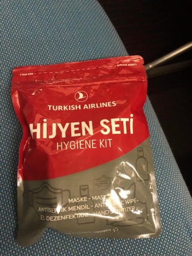 Every airline has a customized hygiene kit