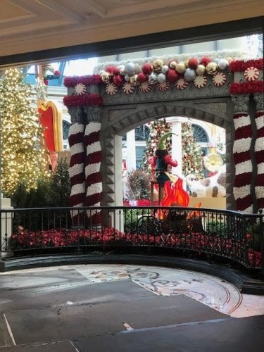 Elf welcome at gate showing the spirit of Xmas