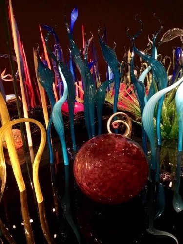 Part of th ebasket series of blown glass